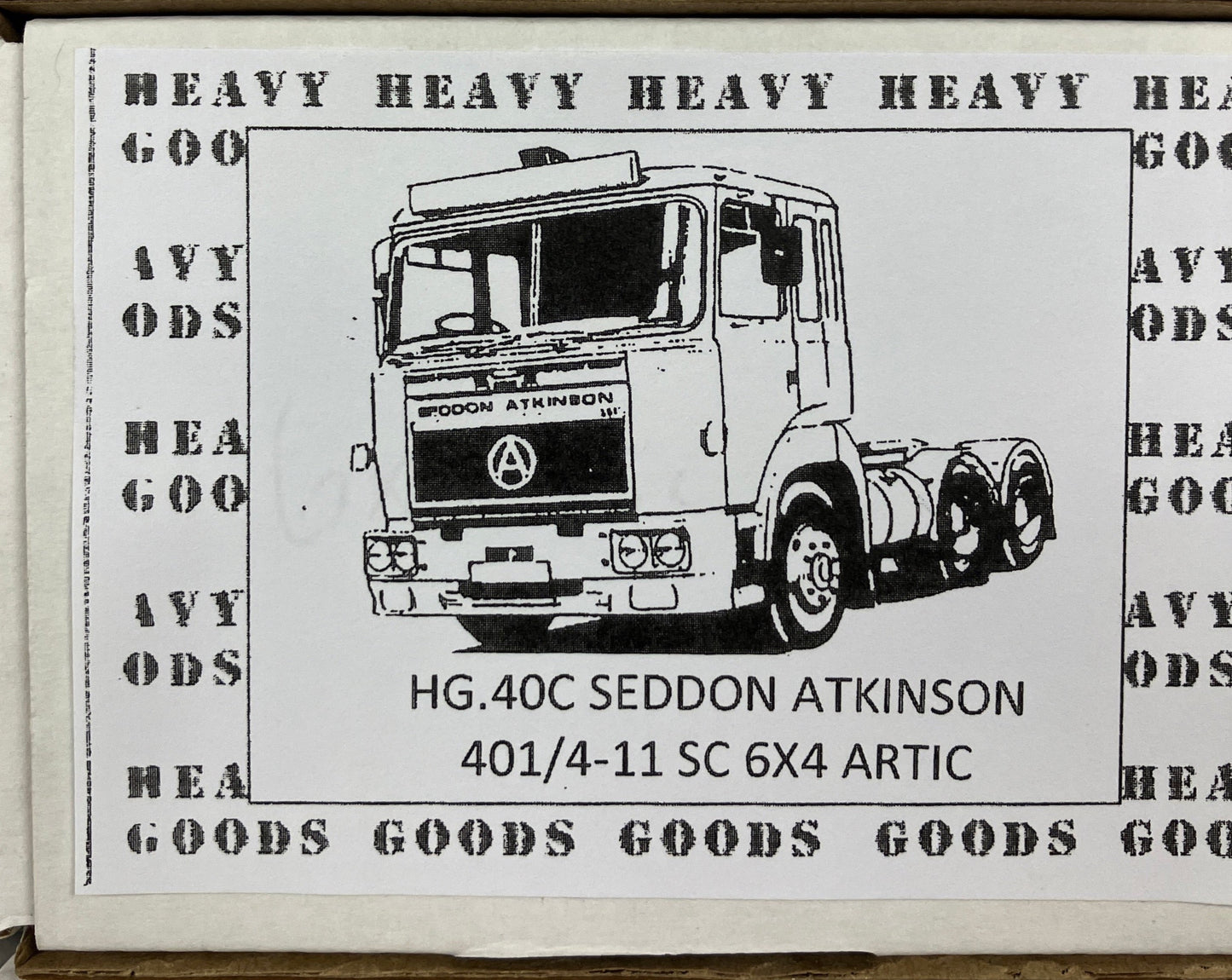 040 HG.40C Seddon Atkinson 401/4-11 6x4 Sleeper Cab. (Kingfisher models)