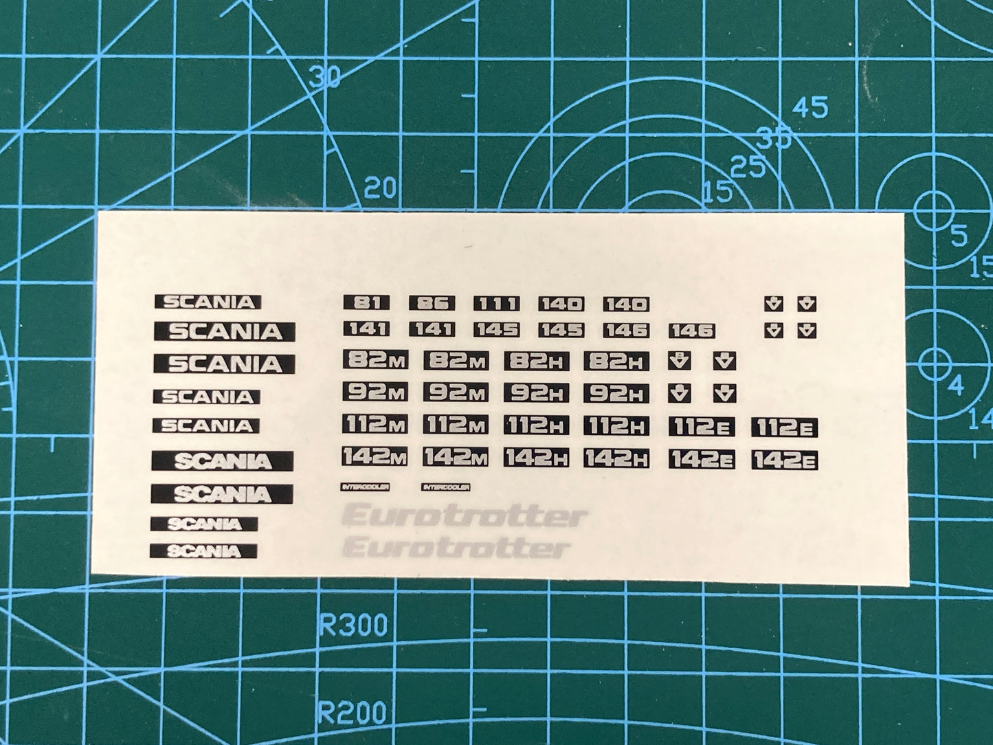 505 Scania decal sheet, self adhesive vinyl