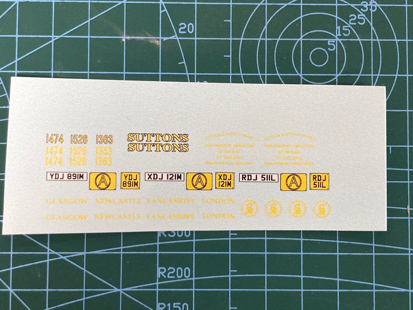 503 Suttons waterslide decal sheet